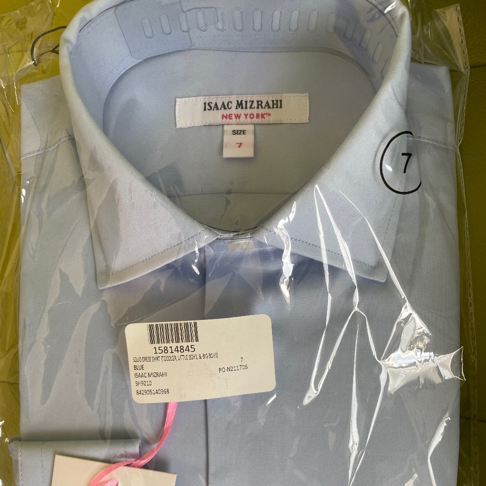 New Blue Dress Shirt by Isaak Mizrahi boys size 7